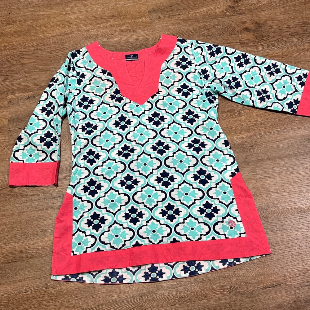 Simply Southern Women's Geometric Print Tunic Top - Picture 2 of 7